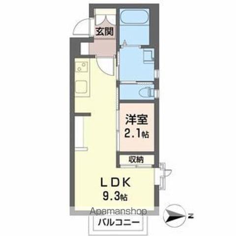 フラッツ八幡(1LDK/2階)の間取り写真