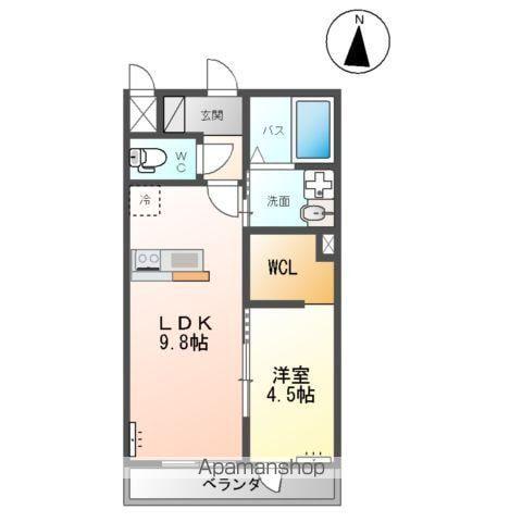 エトワール・つむぎ(1LDK/2階)の間取り写真