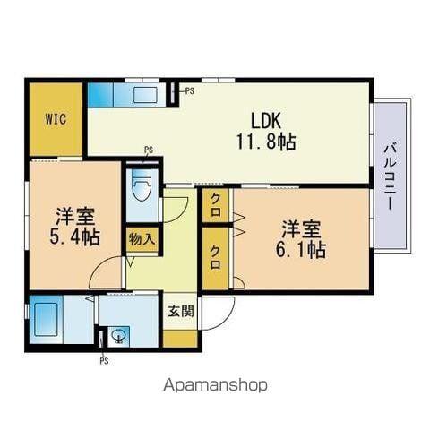 シャーメゾン野方(2LDK/2階)の間取り写真