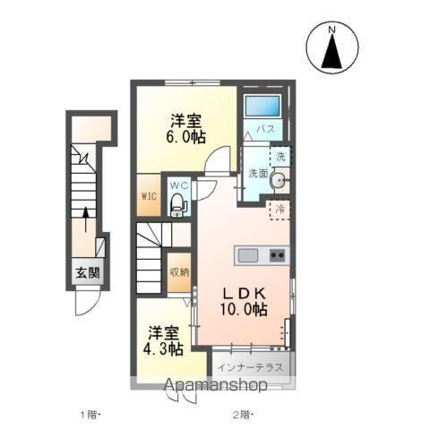 オアーゼ(2LDK/2階)の間取り写真