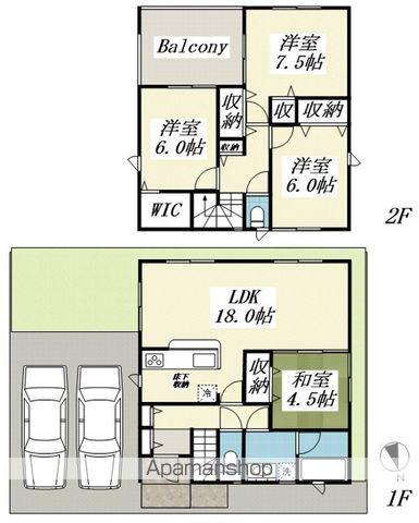 東武鉄道野田線 川間駅 徒歩7分 2階建 築1年(4LDK)の間取り写真