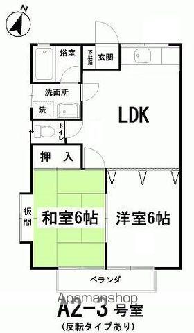 コーポスズキ(2LDK/2階)の間取り写真