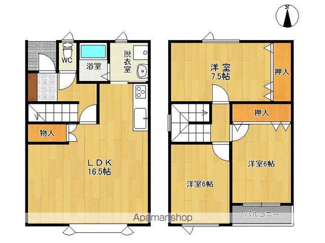 リバーサイド鈴蘭(3LDK/1階)の間取り写真