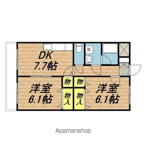 ラントルーエ(2DK/2階)の間取り写真