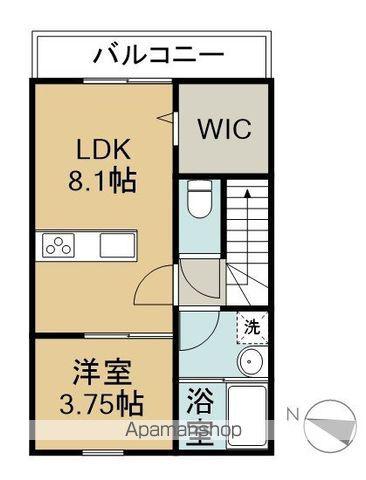 LUNA BIANCA TAKAGI A棟(1LDK/2階)の間取り写真