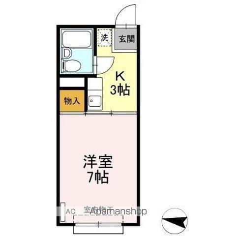 キャッスルハイツ(1K/1階)の間取り写真