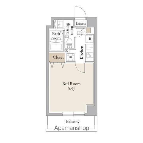 アルファコートお花茶屋2(1K/1階)の間取り写真