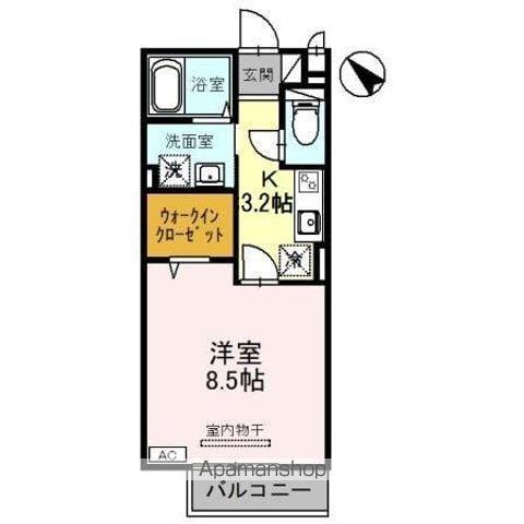 モナリエ大江(1K/2階)の間取り写真