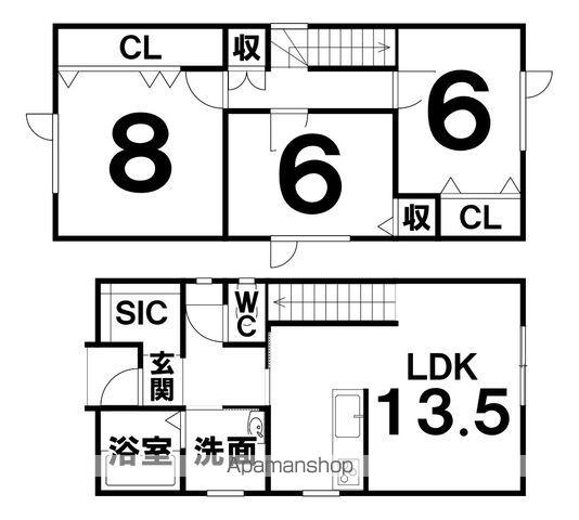 根室本線 帯広駅 徒歩24分 2階建 築2年(3LDK)の間取り写真