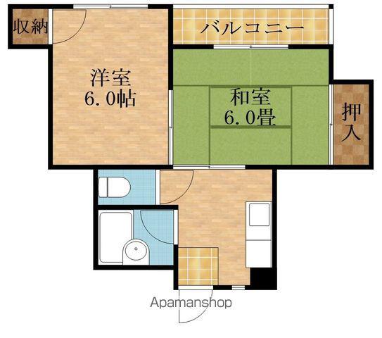 八雲東グリーンハイツ(2K/4階)の間取り写真
