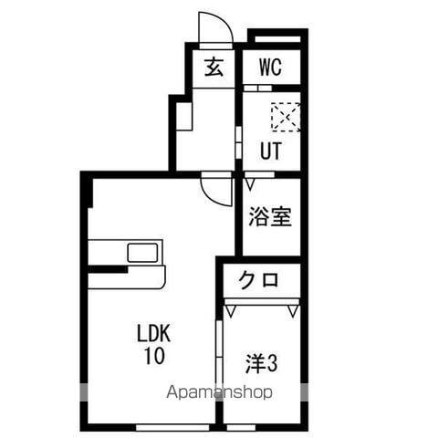 ヴァンクール鶴岡(1LDK/1階)の間取り写真