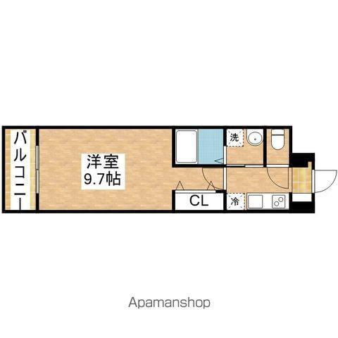 コーポハピネス白砂(1K/1階)の間取り写真