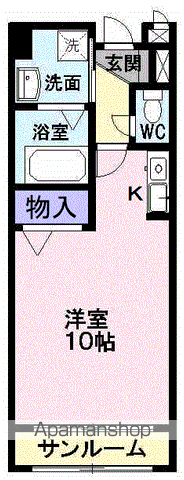 メルベーユ(ワンルーム/2階)の間取り写真