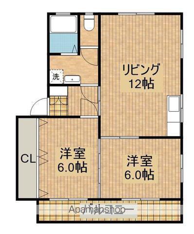 マンション大西Ⅰ(2LDK/1階)の間取り写真