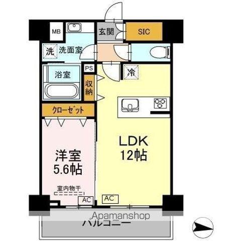 ラ・ベレッツァ フェリオ(1LDK/4階)の間取り写真