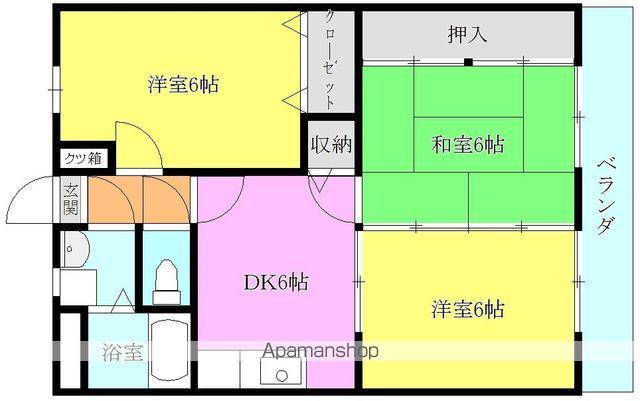 リヴィエールI(3DK/2階)の間取り写真