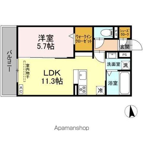 ニューヴィレッジII(1LDK/2階)の間取り写真