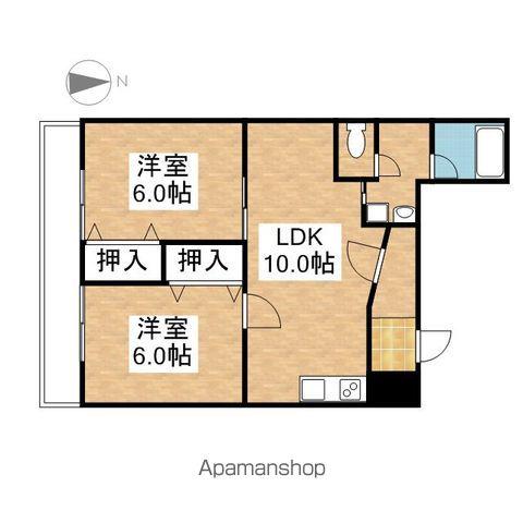 メゾン武田(2LDK/5階)の間取り写真