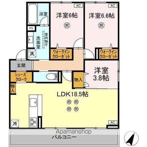 TORISIA平和(3LDK/3階)の間取り写真