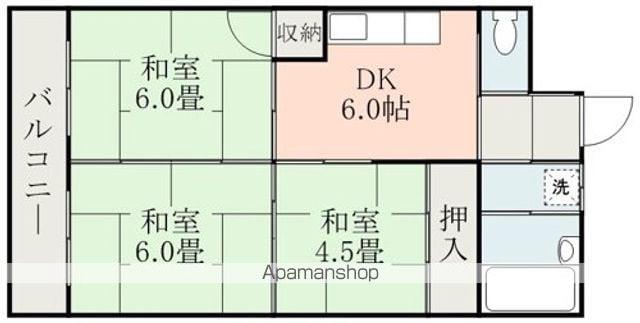 ラピス龍田(3DK/2階)の間取り写真