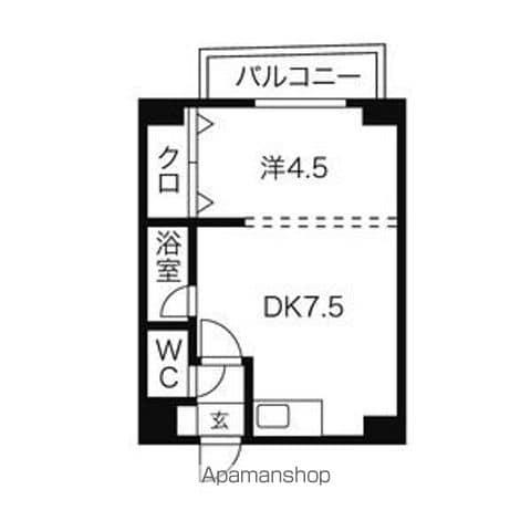パークヒルズ新札幌(1DK/3階)の間取り写真