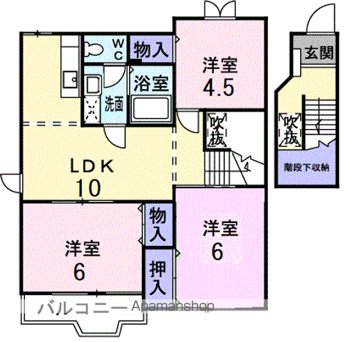 クレストールD(3LDK/2階)の間取り写真