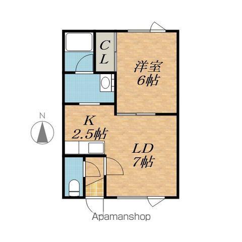 ウエストコート(1LDK/1階)の間取り写真