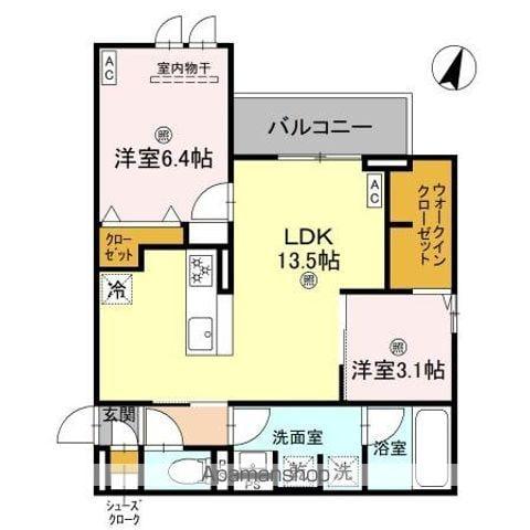 クラシスト苅田イースト(2LDK/2階)の間取り写真