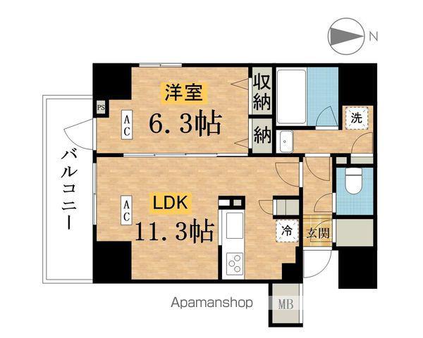 ラグゼナ八王子新町(1LDK/8階)の間取り写真