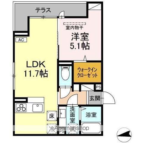 D-ROOM富竹新田(1LDK/1階)の間取り写真