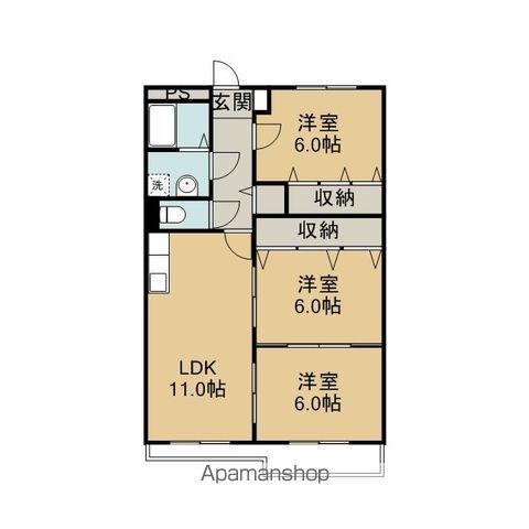 アムールドエル(3LDK/3階)の間取り写真