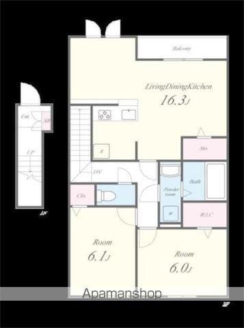 アン ボロンテ(2LDK/2階)の間取り写真