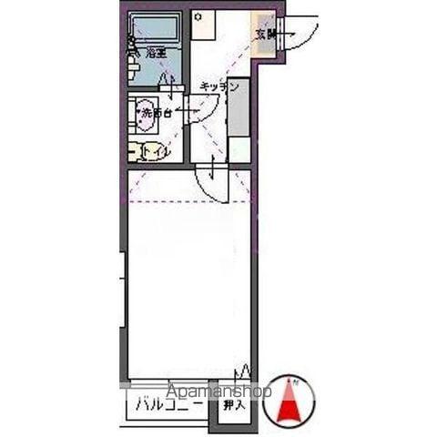 オレンジヒルズ(1K/1階)の間取り写真