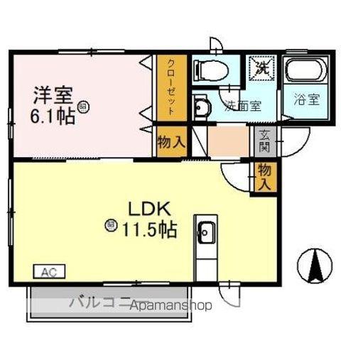 パル上野(1LDK/1階)の間取り写真