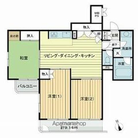 ライオンズマンション古江東(3LDK/2階)の間取り写真