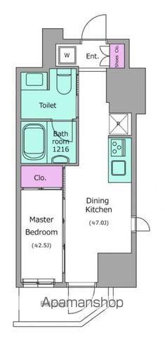 クロスレジデンス神田神保町(1DK/11階)の間取り写真