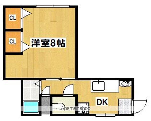 ドルフィンマンション(1DK/4階)の間取り写真