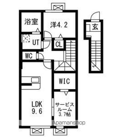 レジデンスⅡ(1SLDK/2階)の間取り写真