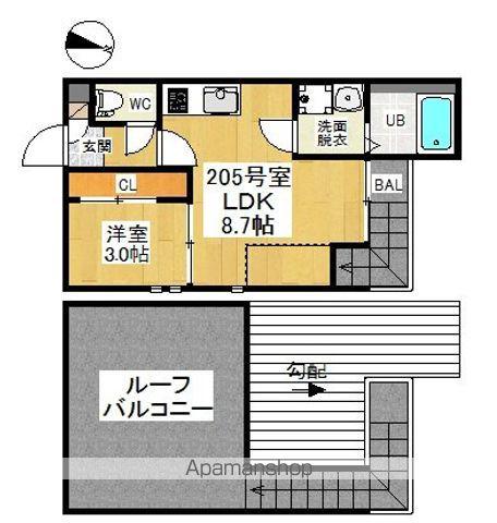 GRANDTIC ETINCELLE(1LDK/2階)の間取り写真