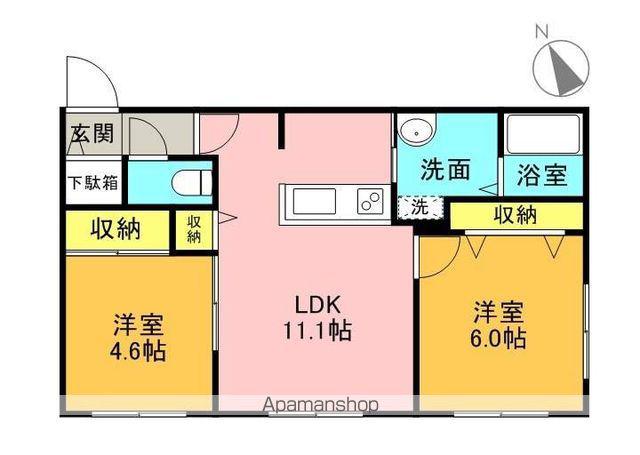 CLASSE 6・1(2LDK/4階)の間取り写真