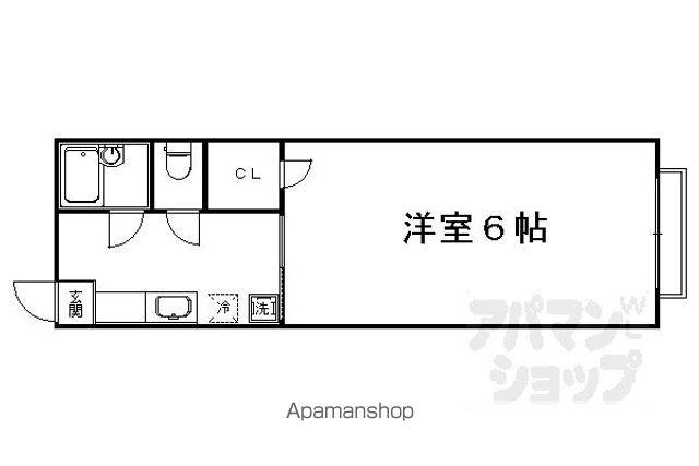 GREENS A棟B棟(1K/2階)の間取り写真