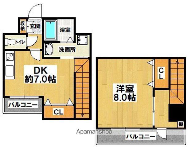 エレギャラント住吉(1DK/2階)の間取り写真