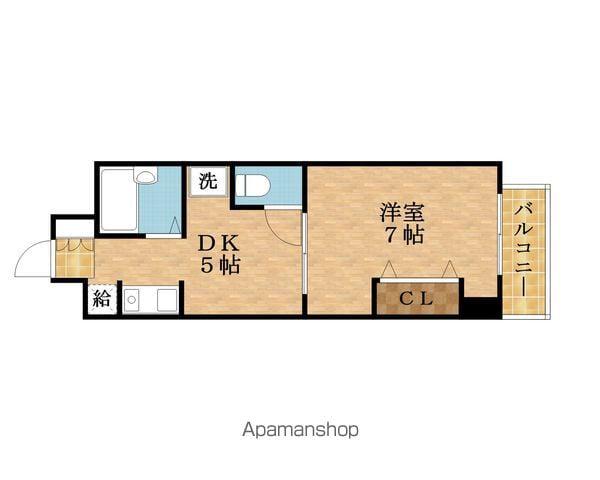 YKマンション(1DK/7階)の間取り写真