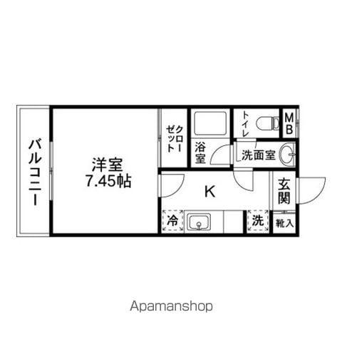 クレスト泉(1K/3階)の間取り写真