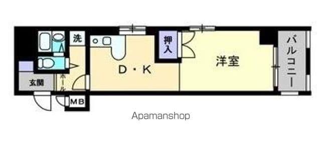 アルファエステート扇町(1DK/2階)の間取り写真