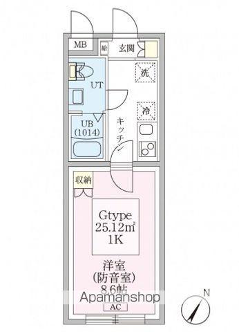 スカイラシクラス平和台(1K/2階)の間取り写真