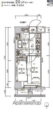 メインステージ浮間舟渡(2K/4階)の間取り写真