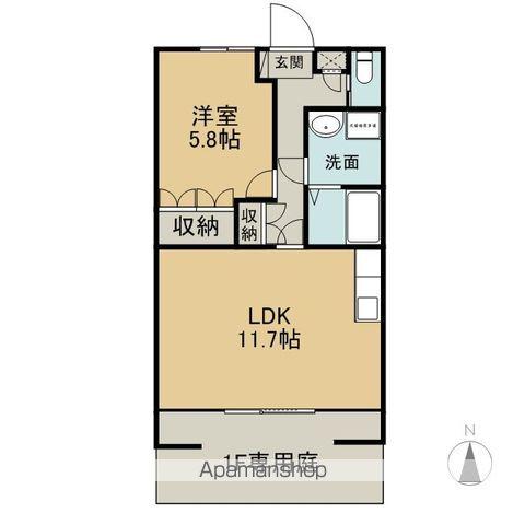 ステディア(1LDK/1階)の間取り写真