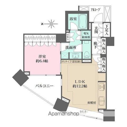 パークハウスオー・タワー(1LDK/13階)の間取り写真