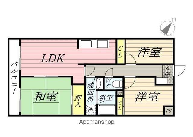 エスポワール沖(3LDK/1階)の間取り写真